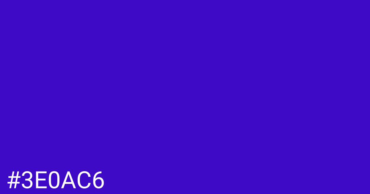 Hex color #3e0ac6 graphic
