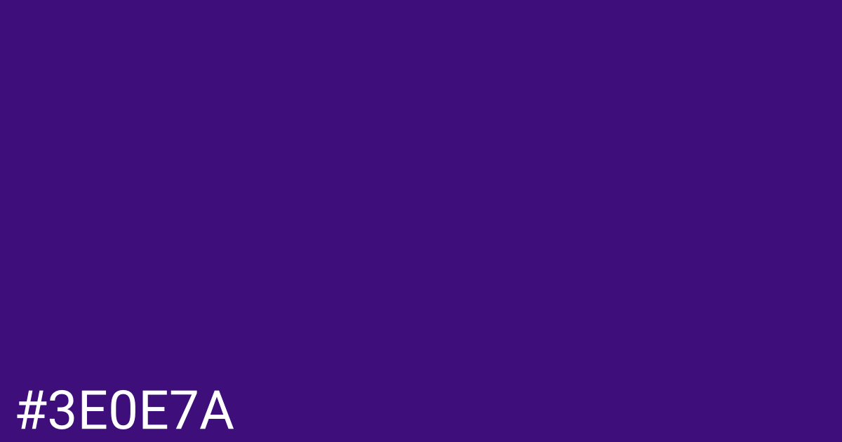 Hex color #3e0e7a graphic