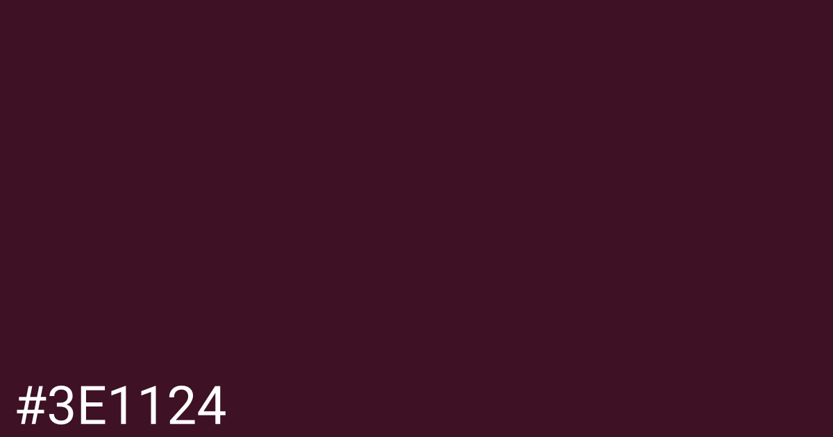 Hex color #3e1124 graphic