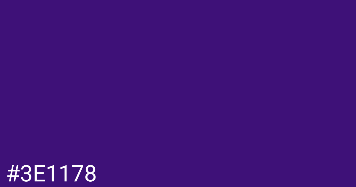Hex color #3e1178 graphic