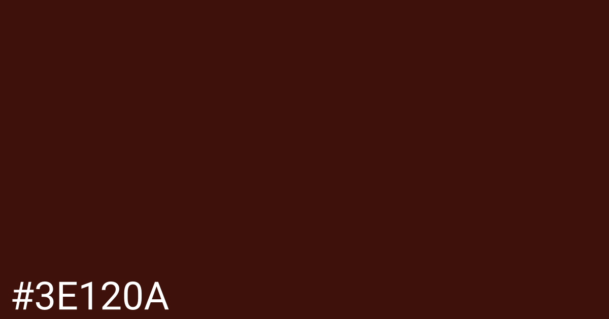 Hex color #3e120a graphic