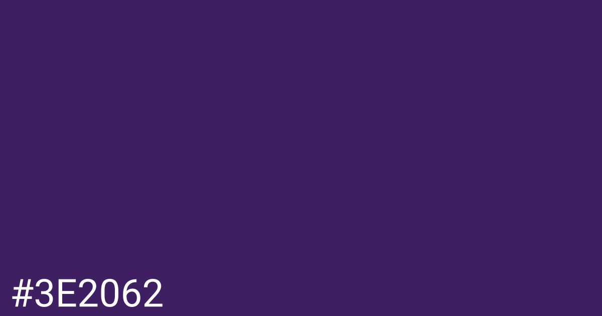 Hex color #3e2062 graphic