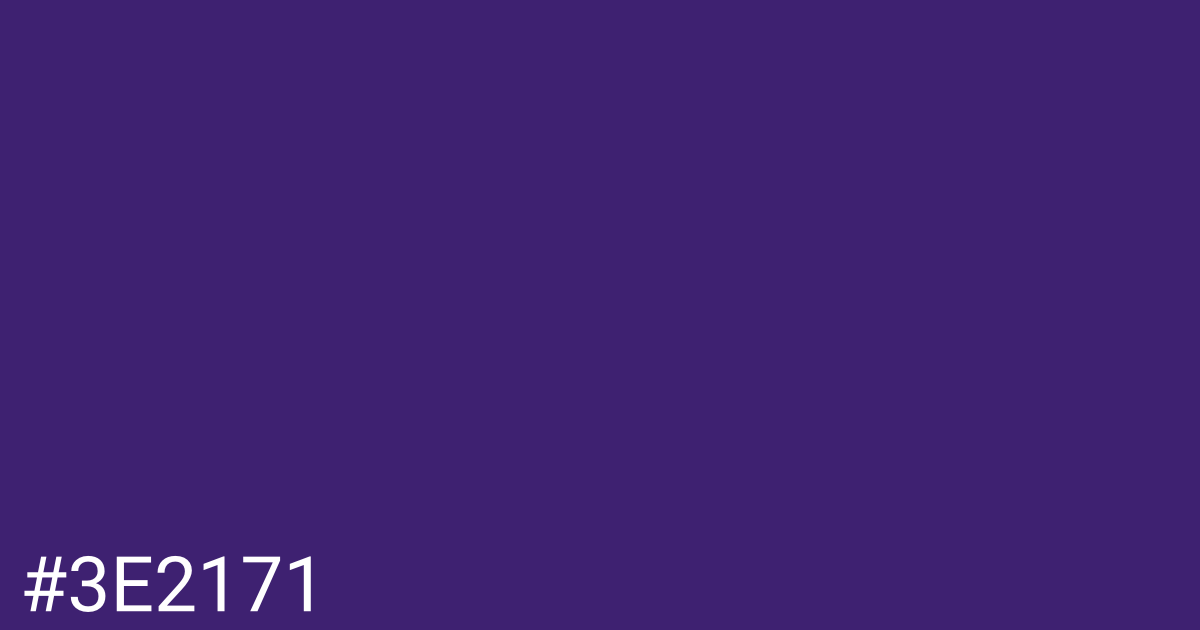 Hex color #3e2171 graphic