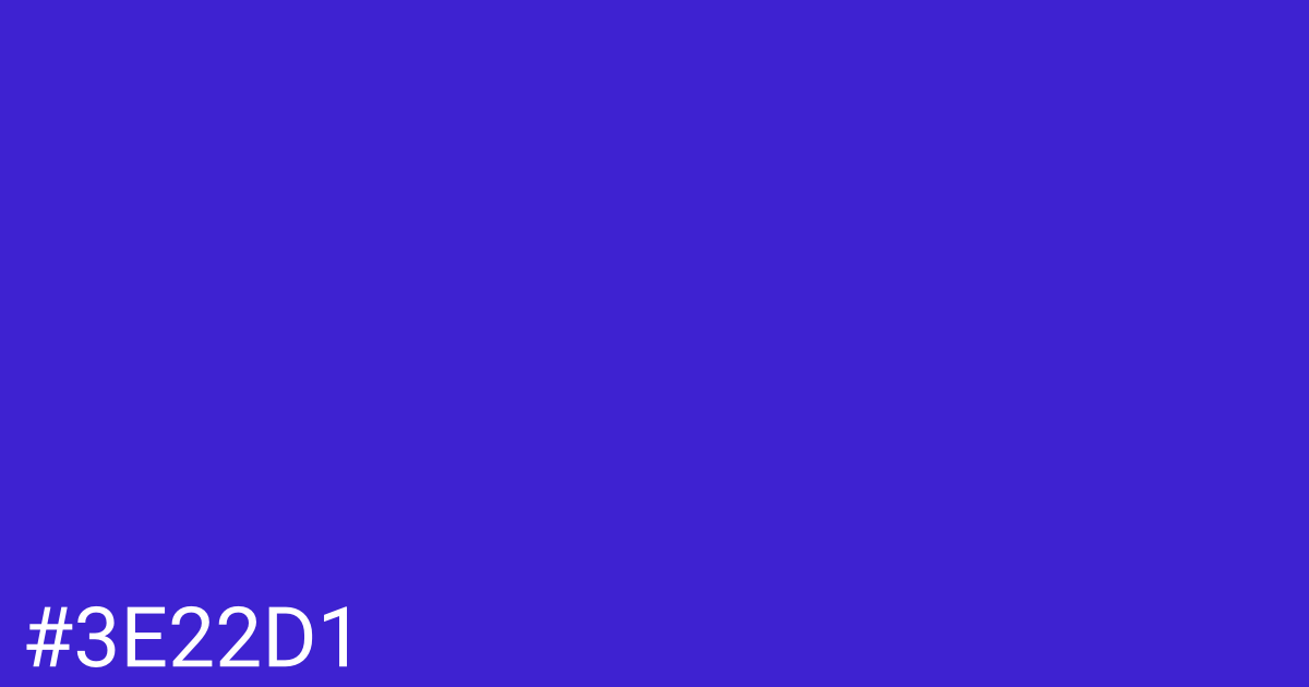 Hex color #3e22d1 graphic