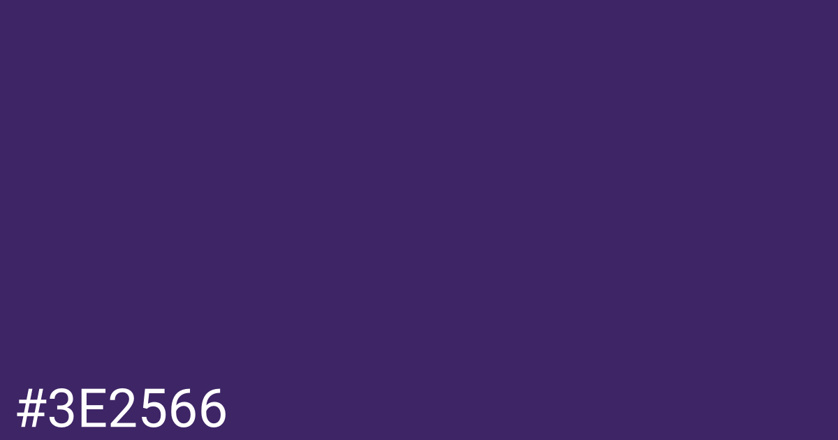 Hex color #3e2566 graphic