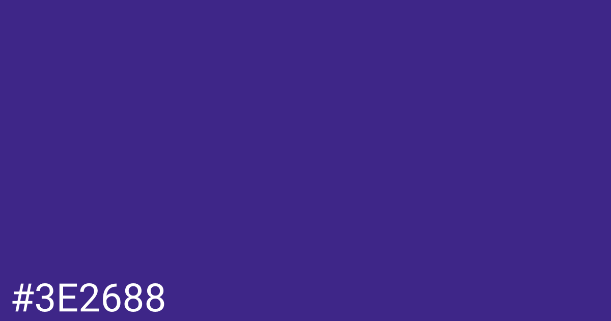 Hex color #3e2688 graphic
