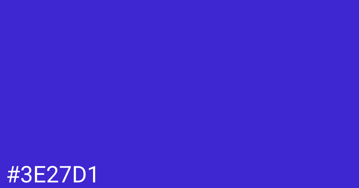 Hex color #3e27d1 graphic