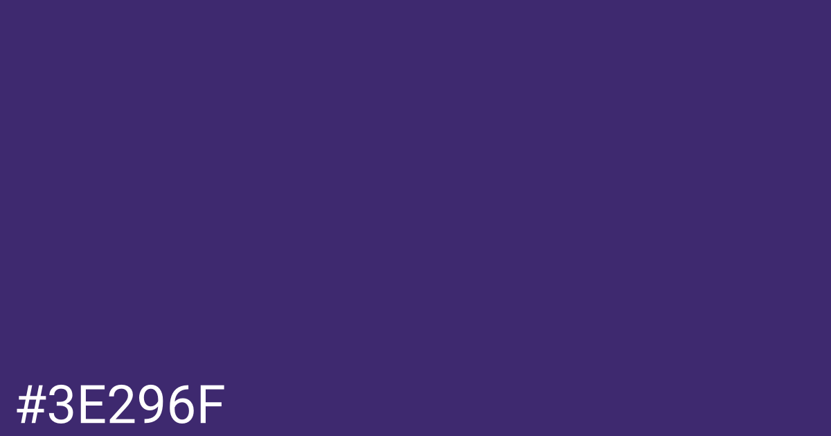 Hex color #3e296f graphic