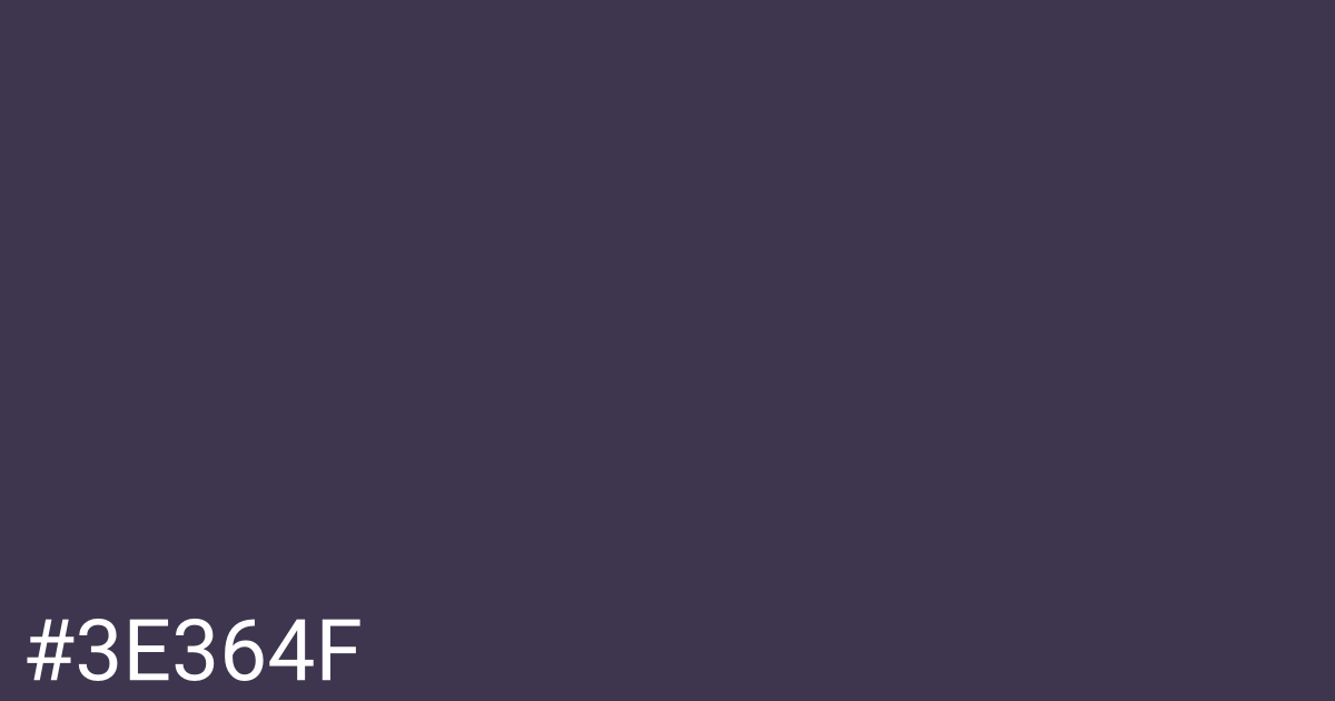 Hex color #3e364f graphic