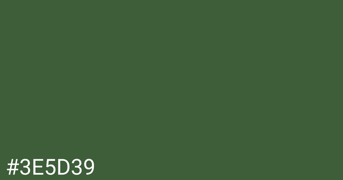 Hex color #3e5d39 graphic