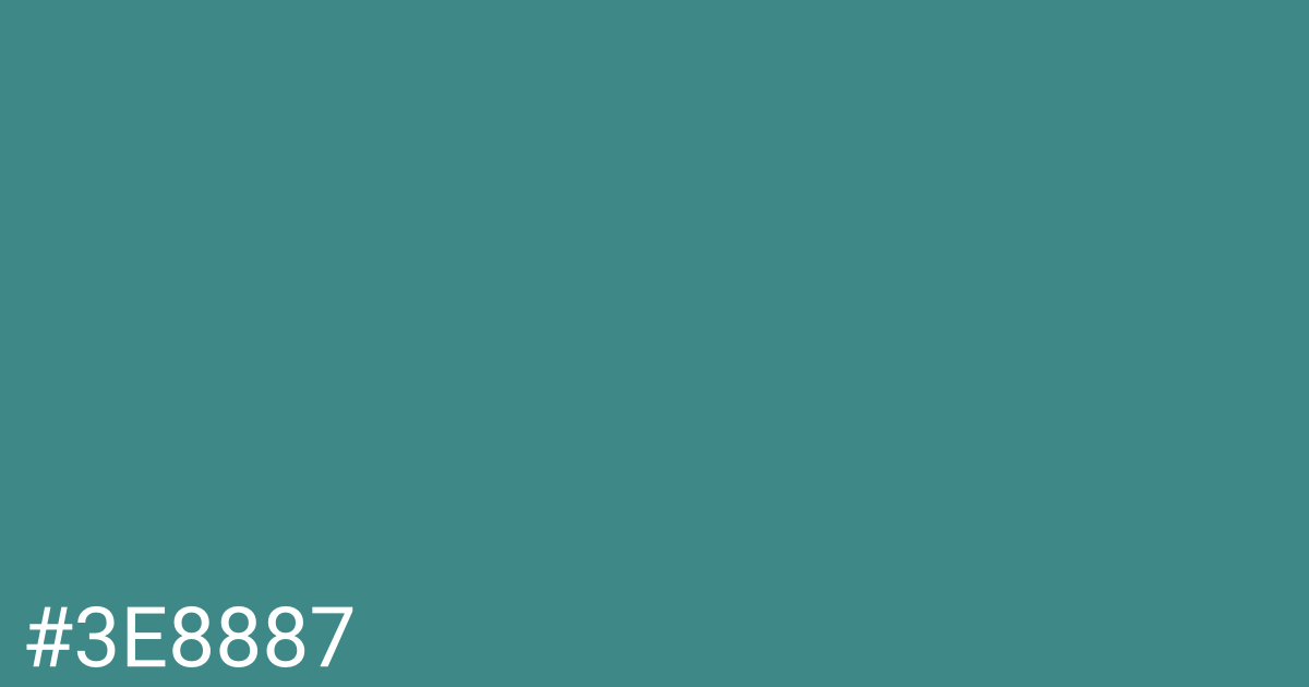 Hex color #3e8887 graphic