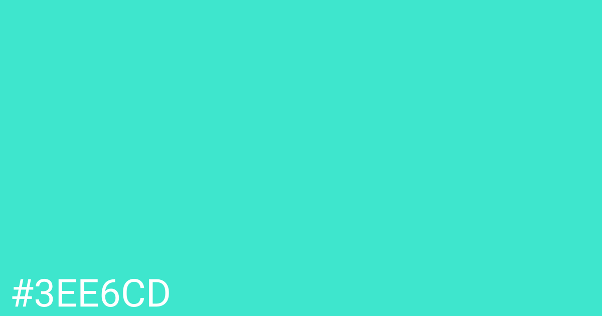Hex color #3ee6cd graphic