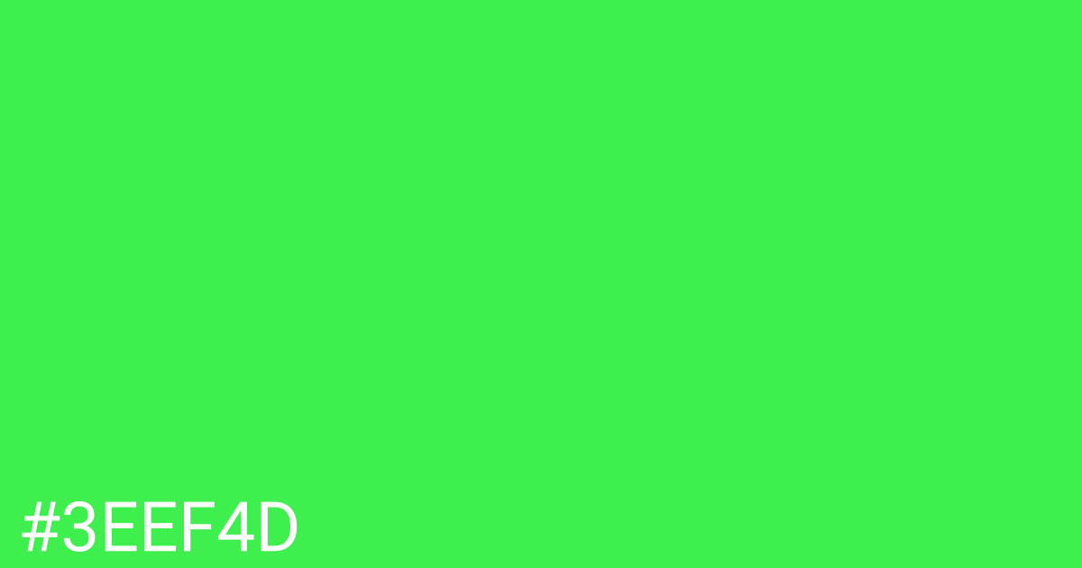 Hex color #3eef4d graphic