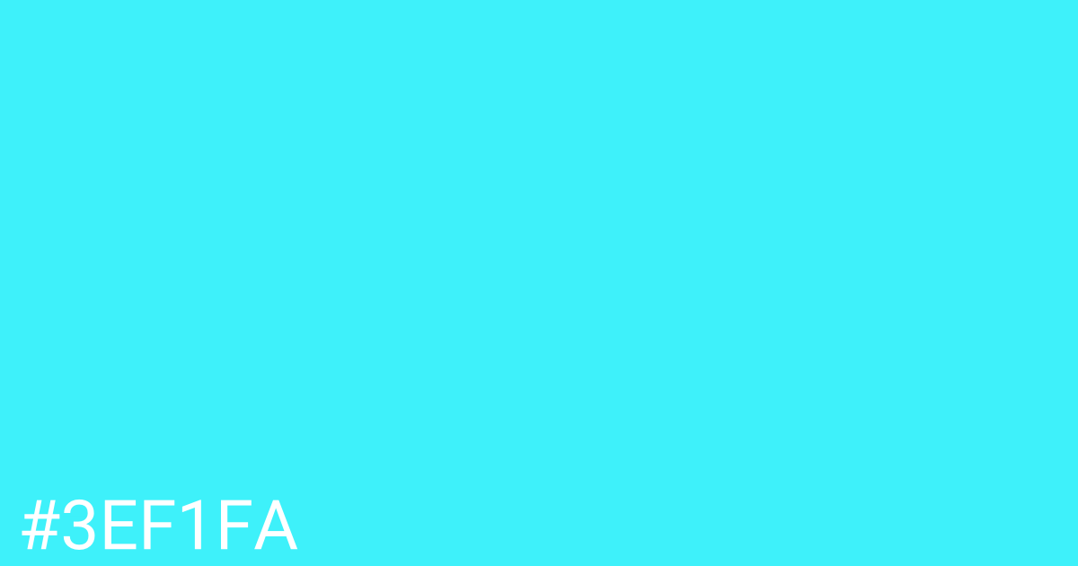 Hex color #3ef1fa graphic