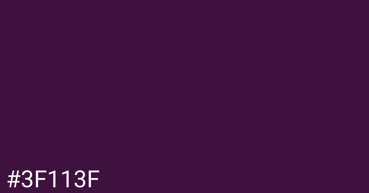 Hex color #3f113f graphic