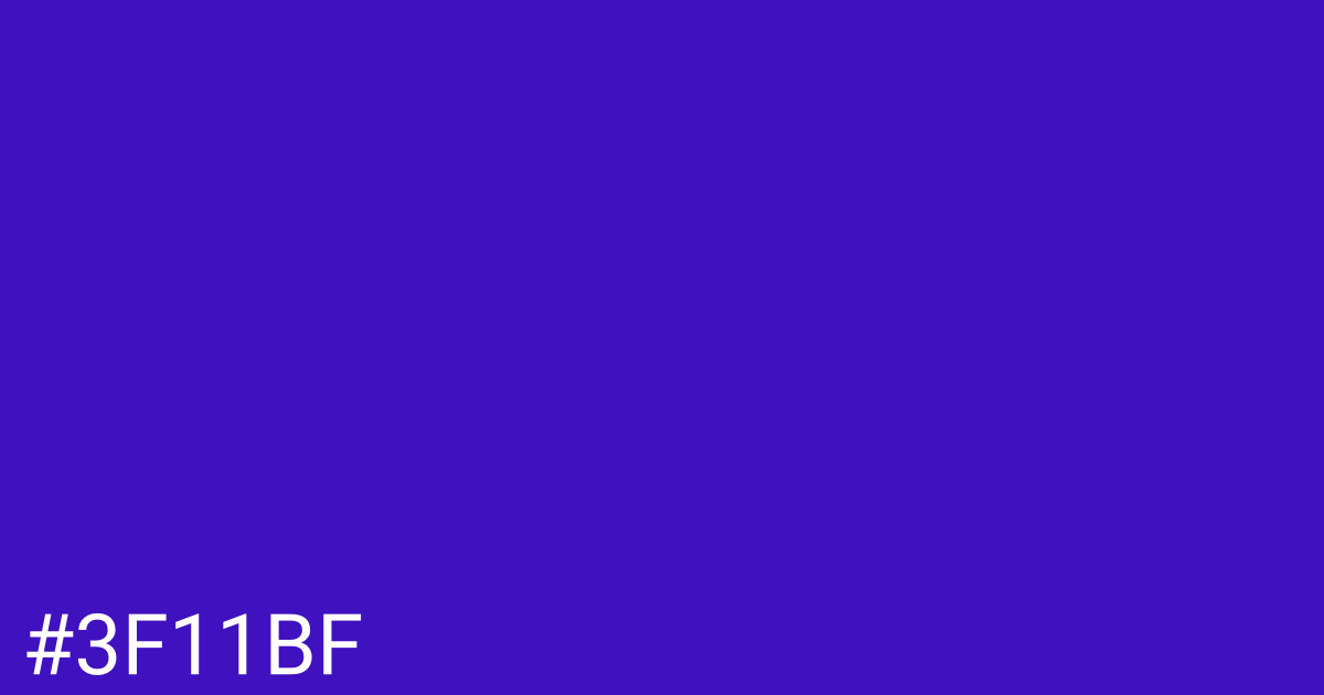 Hex color #3f11bf graphic