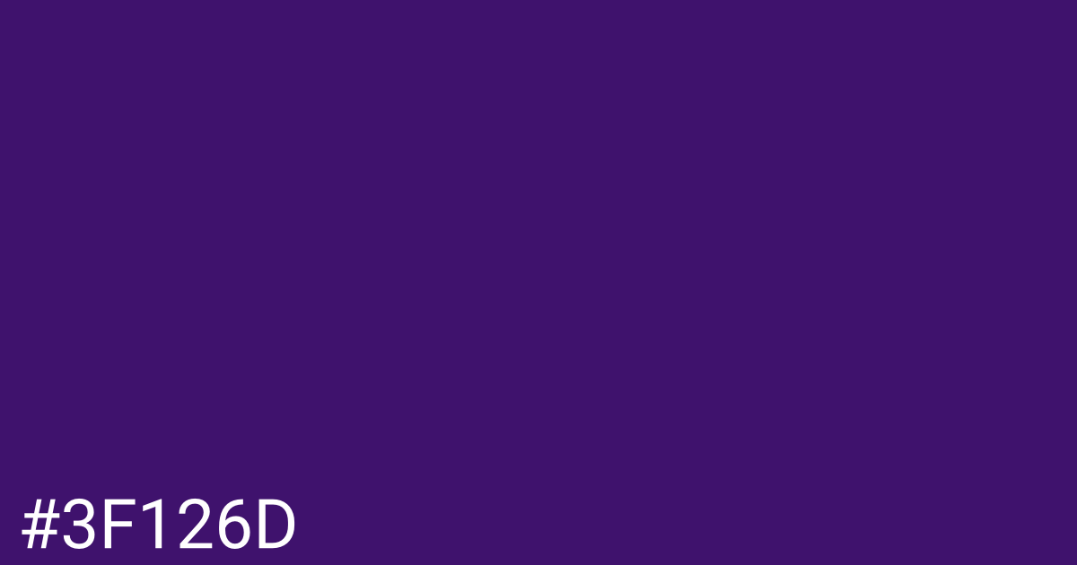 Hex color #3f126d graphic