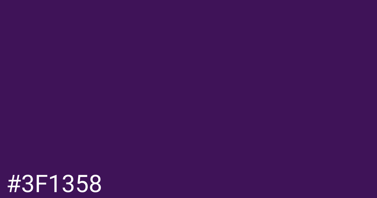 Hex color #3f1358 graphic