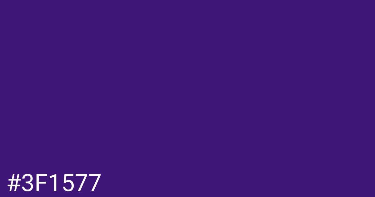 Hex color #3f1577 graphic