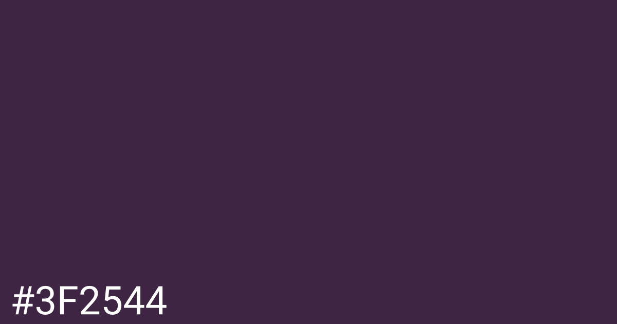 Hex color #3f2544 graphic