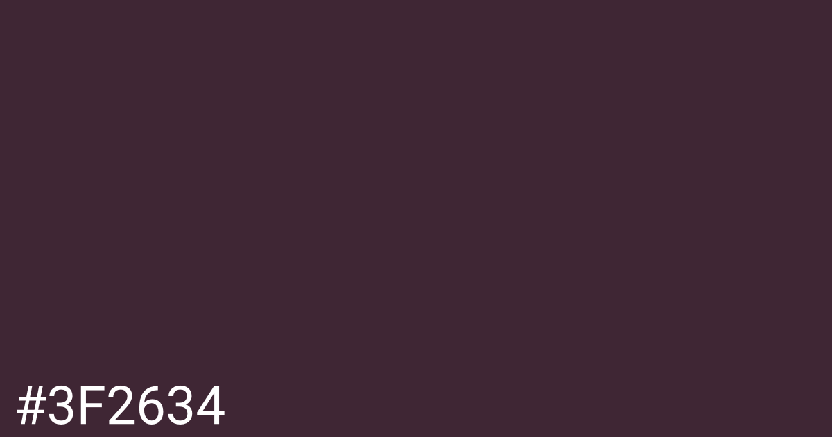 Hex color #3f2634 graphic