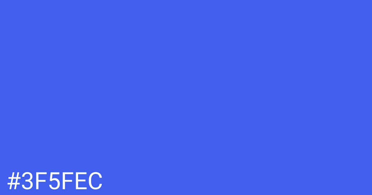 Hex color #3f5fec graphic