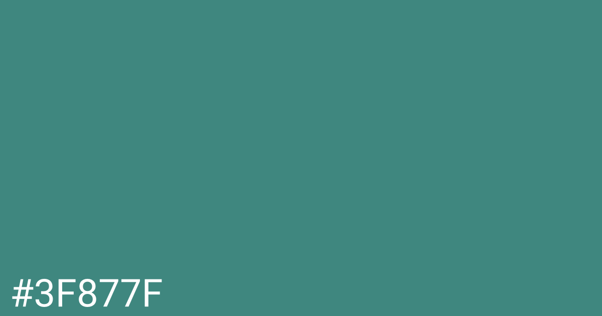 Hex color #3f877f graphic