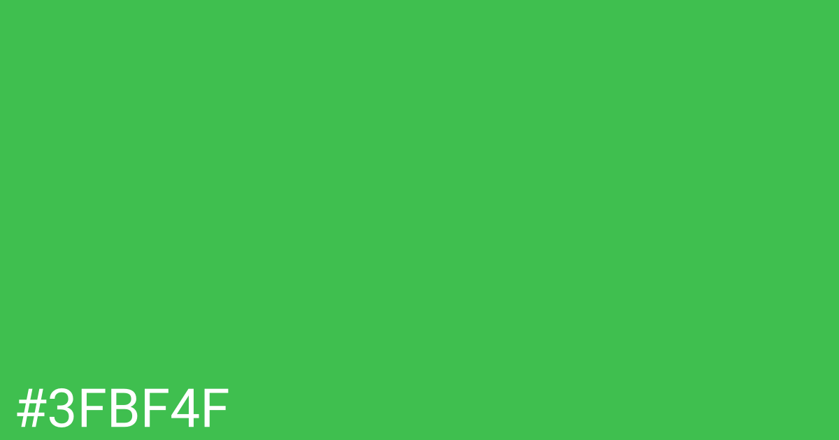 Hex color #3fbf4f graphic