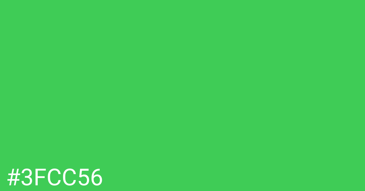 Hex color #3fcc56 graphic
