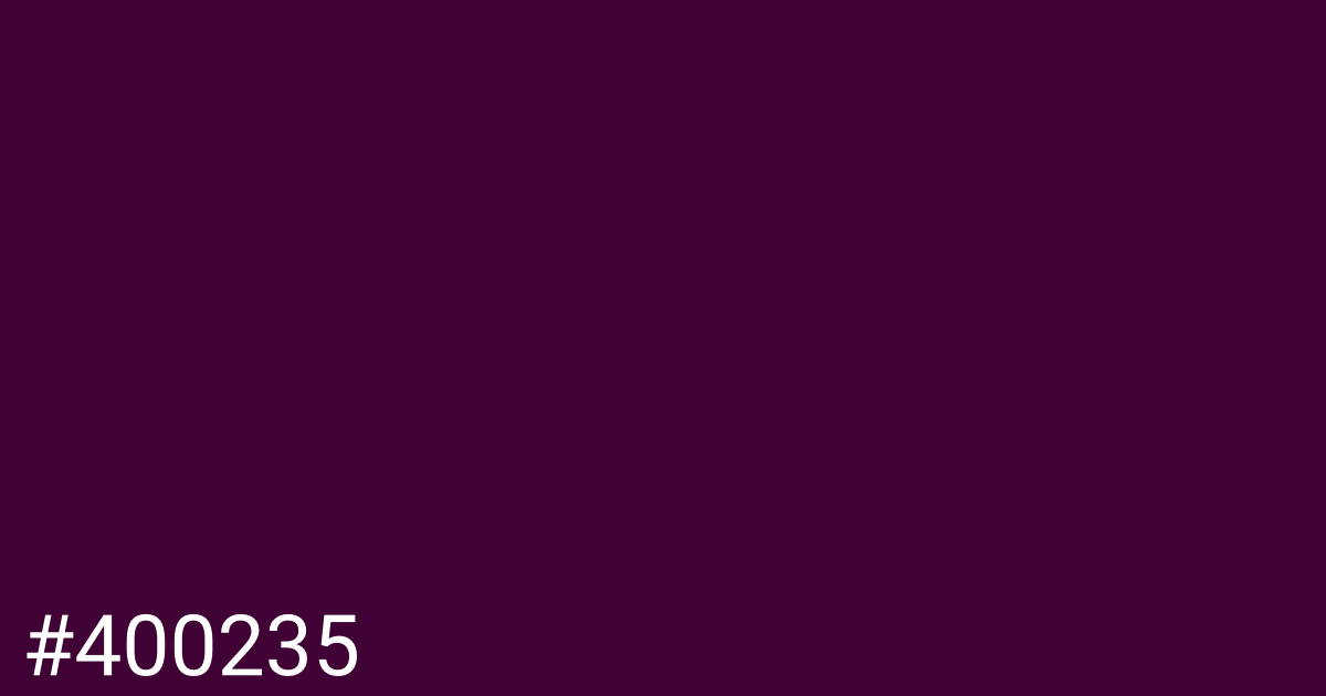 Hex color #400235 graphic