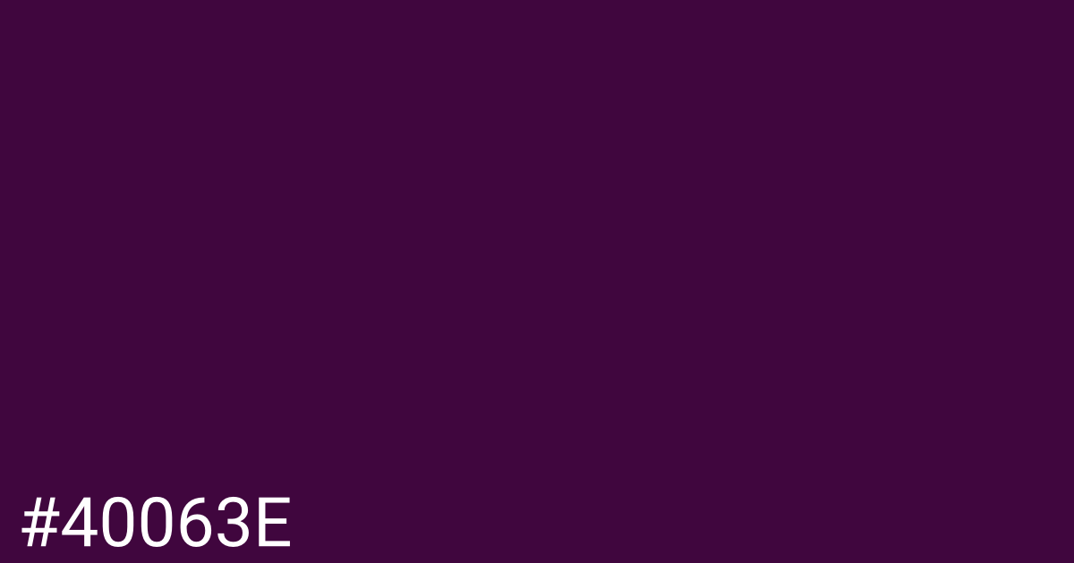 Hex color #40063e graphic
