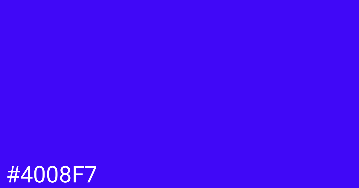 Hex color #4008f7 graphic