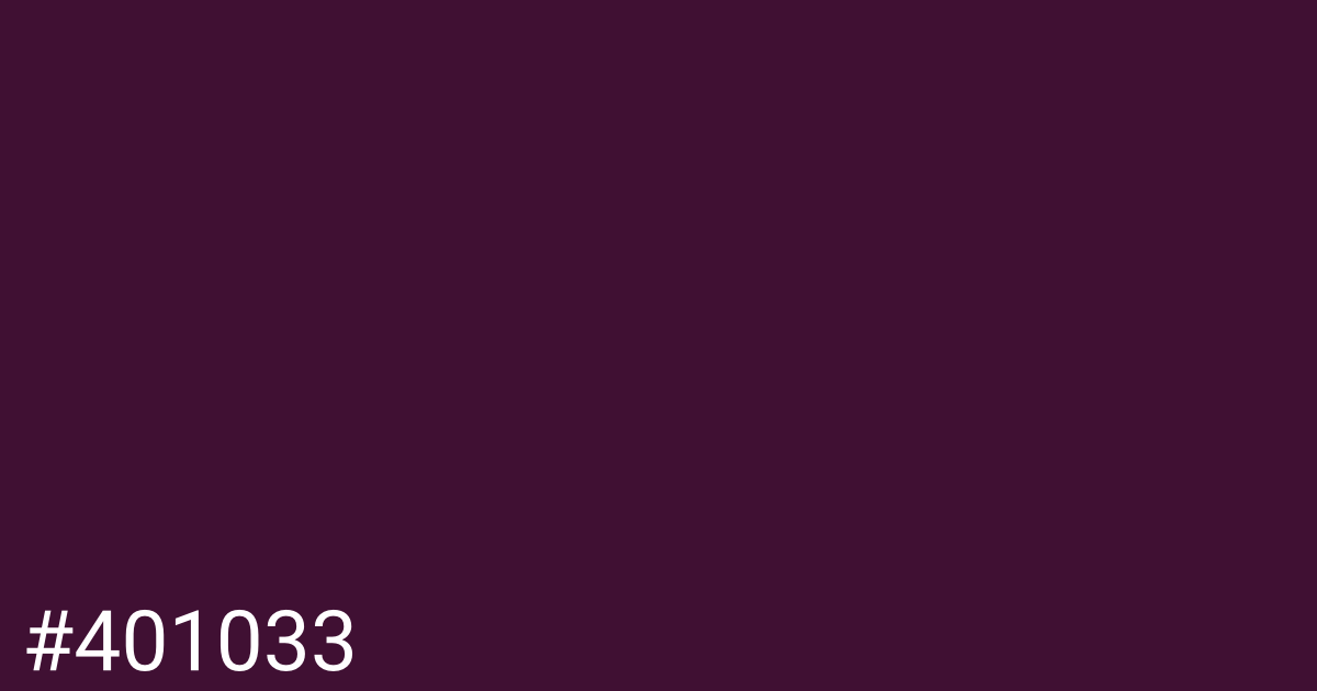 Hex color #401033 graphic