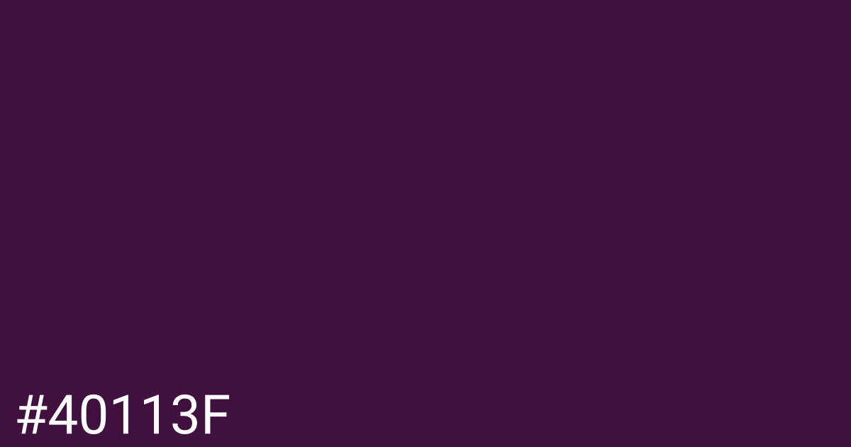 Hex color #40113f graphic