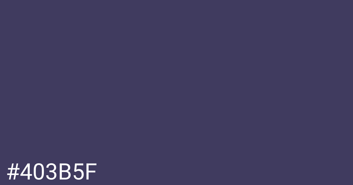 Hex color #403b5f graphic