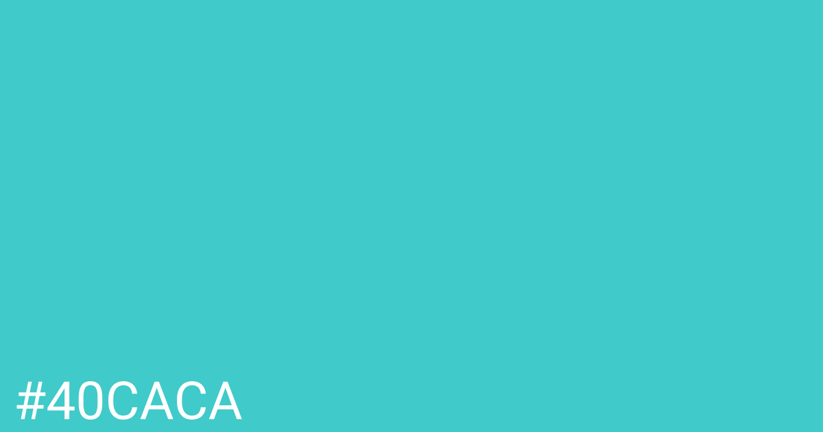 Hex color #40caca graphic