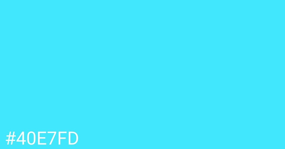 Hex color #40e7fd graphic