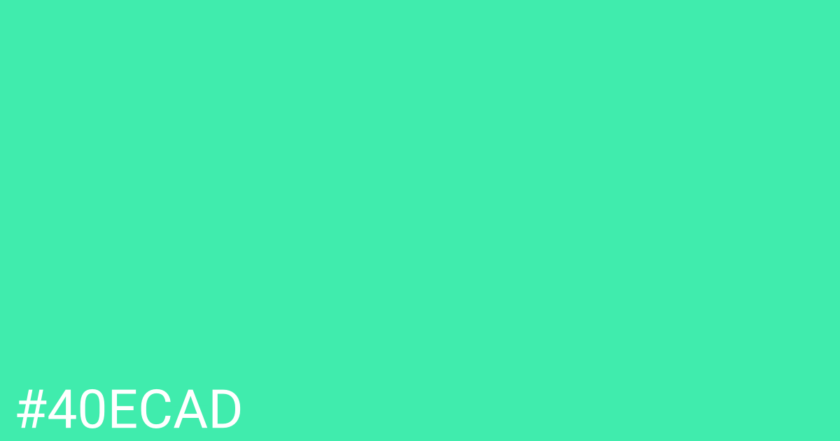Hex color #40ecad graphic