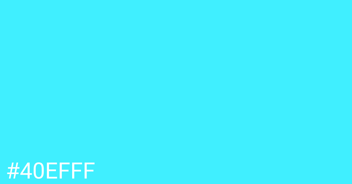 Hex color #40efff graphic