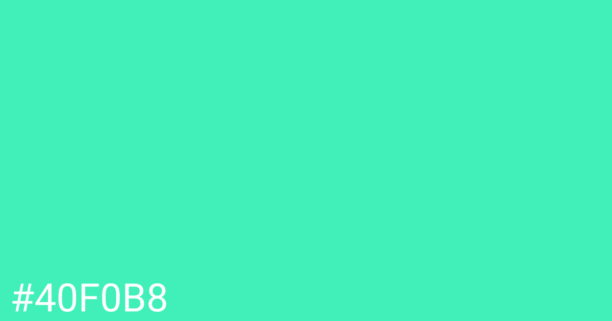 Hex color #40f0b8 graphic
