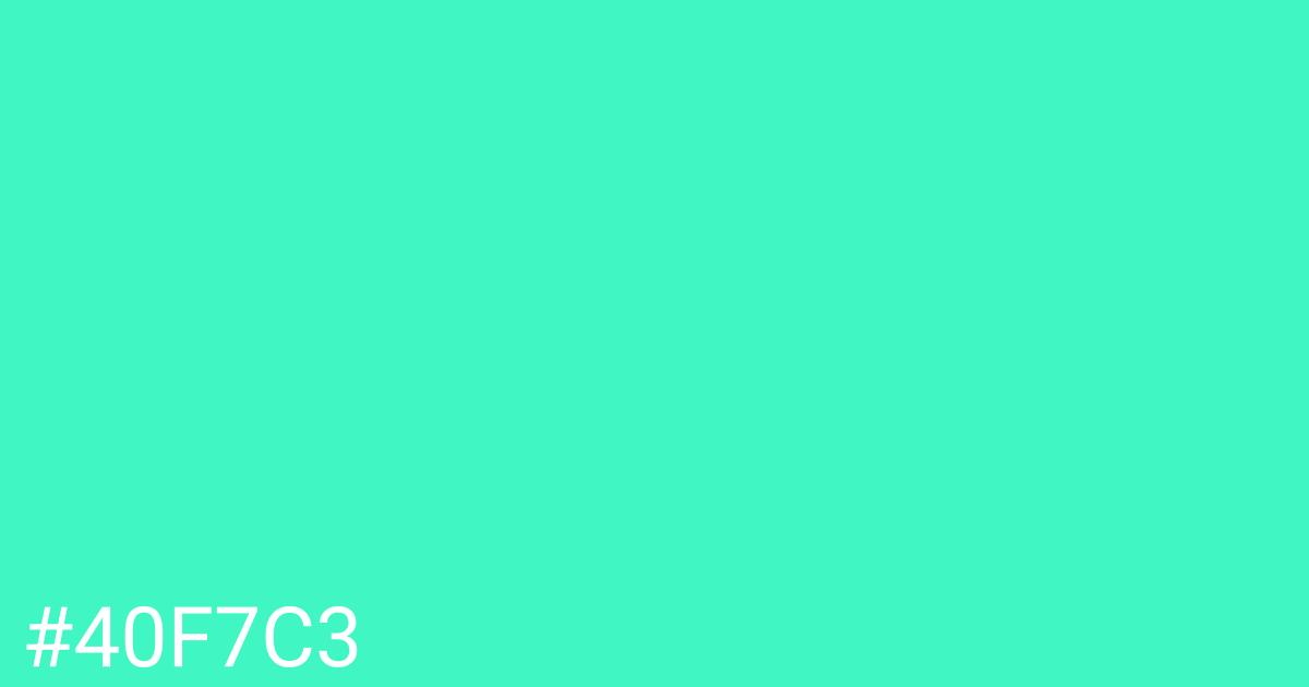 Hex color #40f7c3 graphic