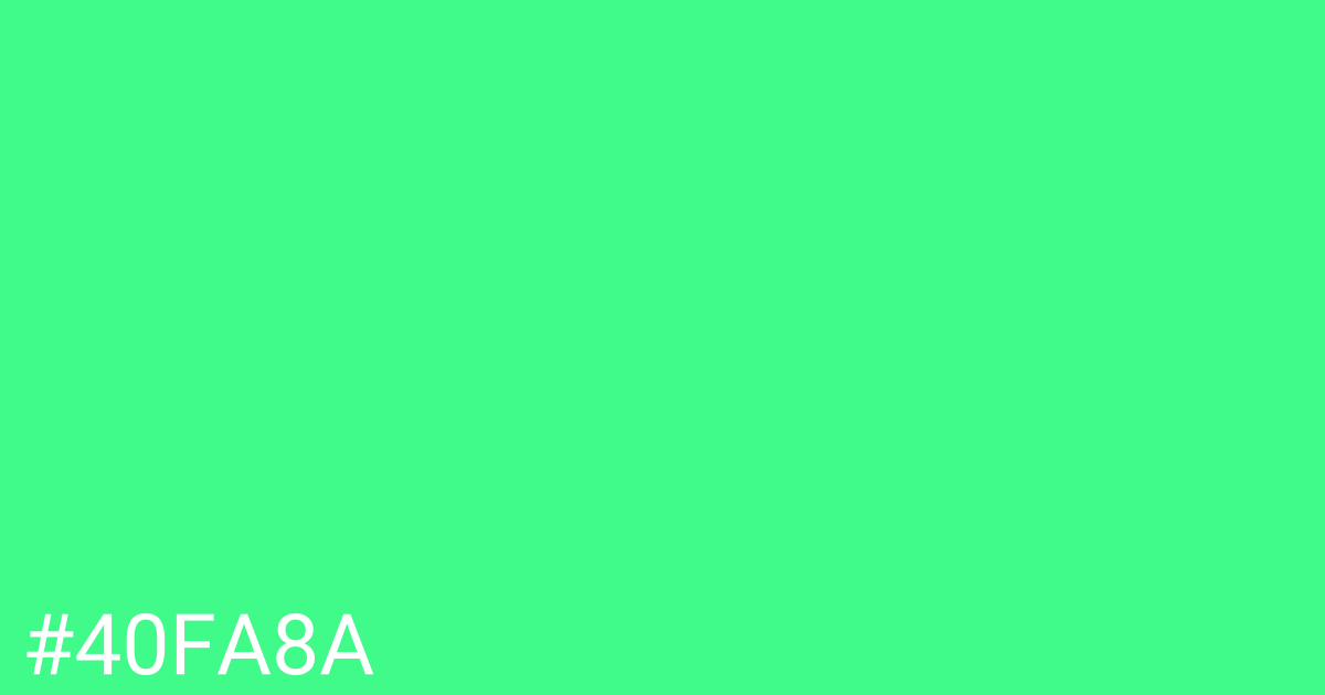 Hex color #40fa8a graphic