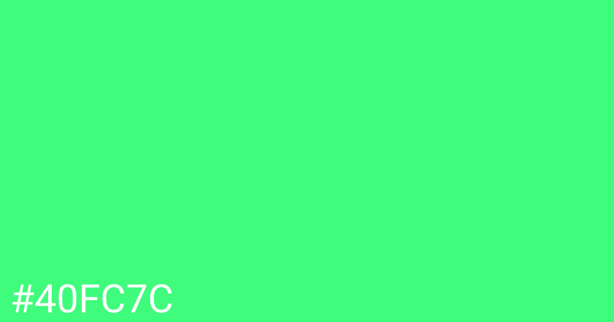 Hex color #40fc7c graphic