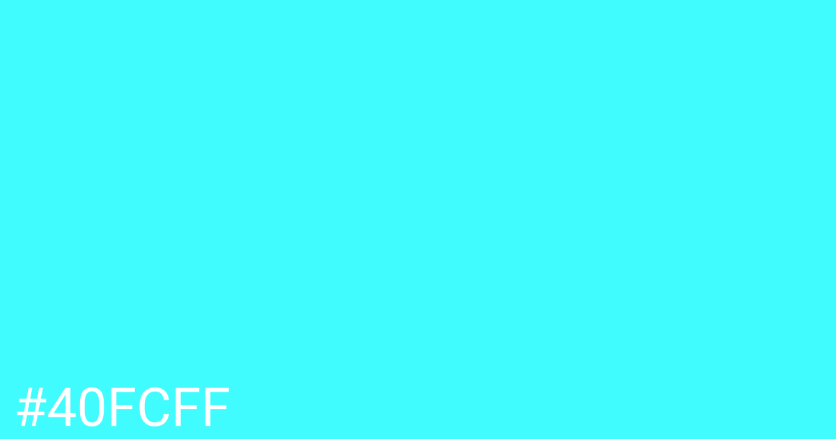 Hex color #40fcff graphic