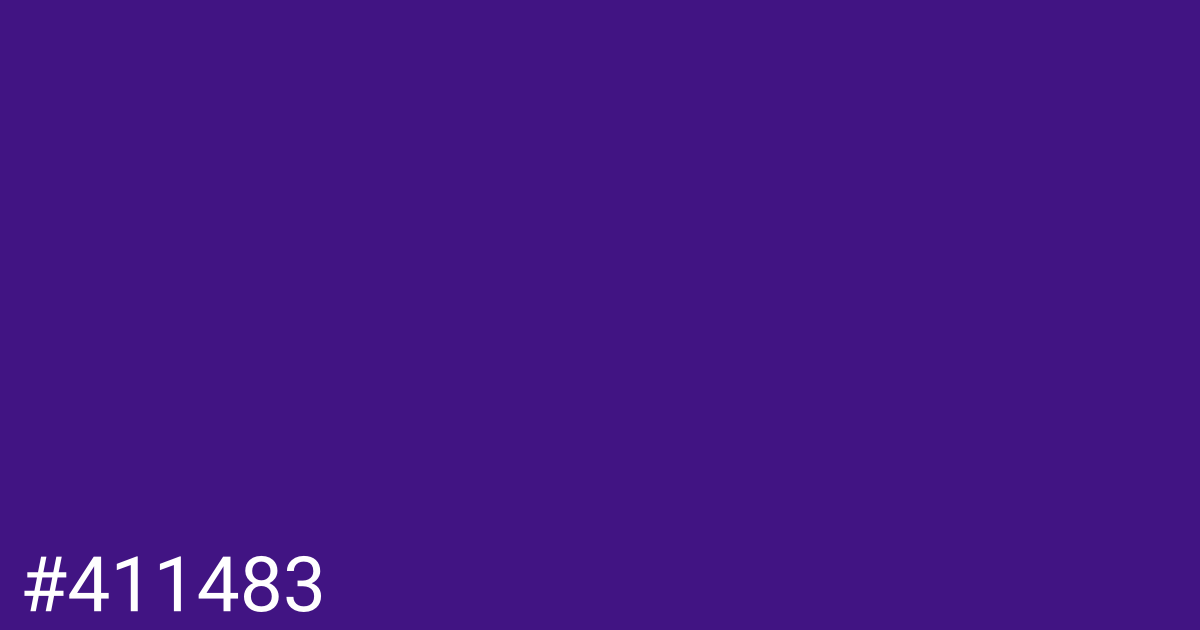 Hex color #411483 graphic