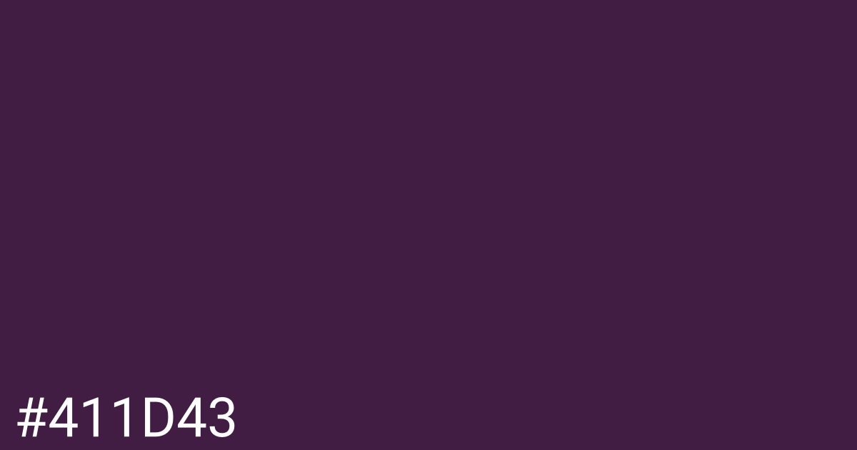 Hex color #411d43 graphic