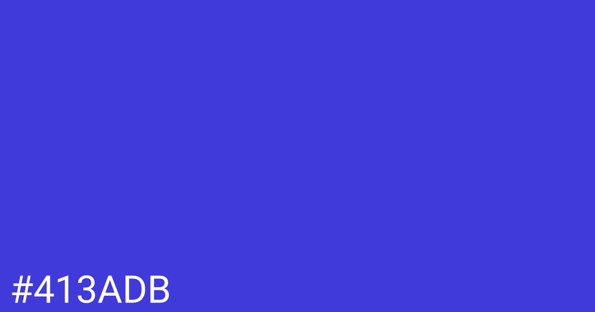 Hex color #413adb graphic