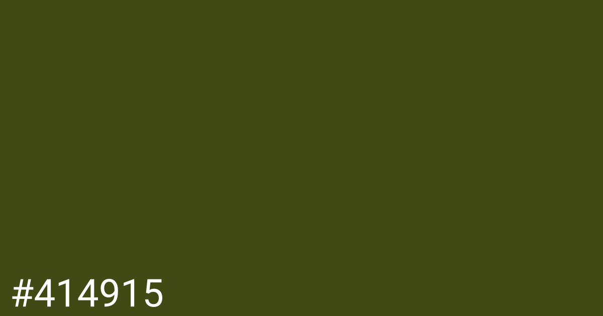 Hex color #414915 graphic