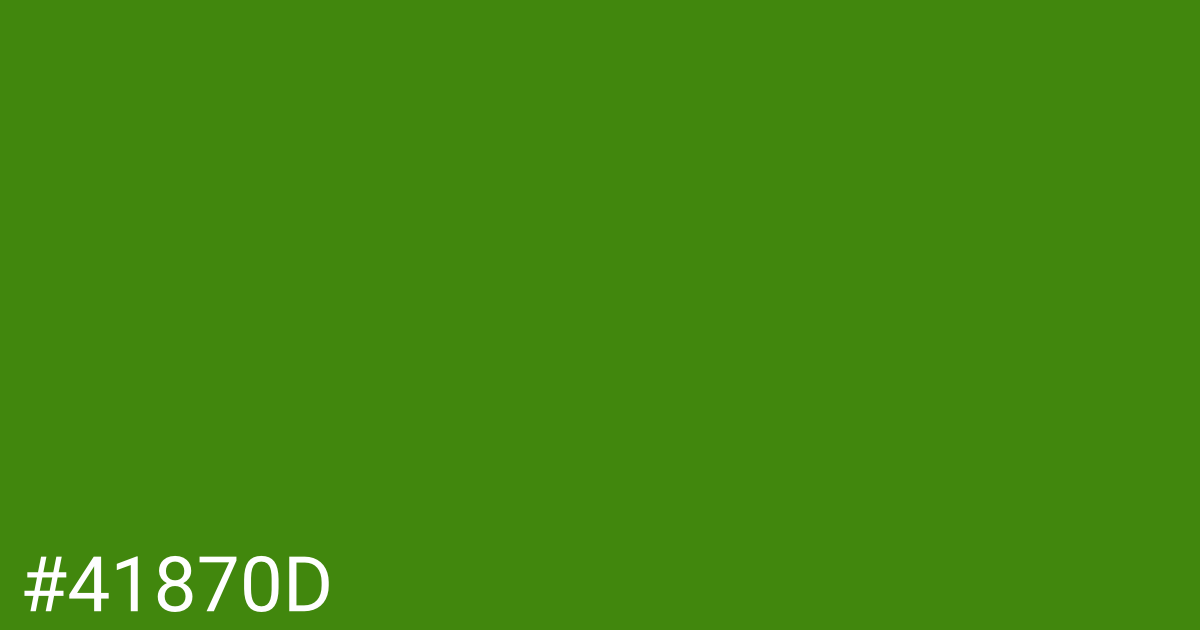Hex color #41870d graphic