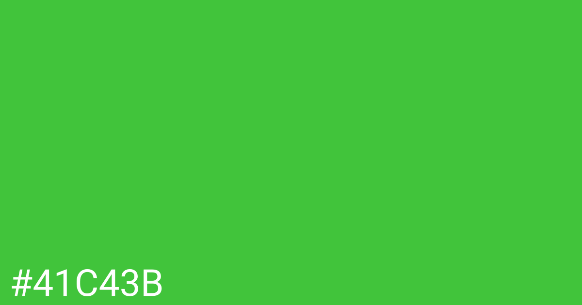 Hex color #41c43b graphic